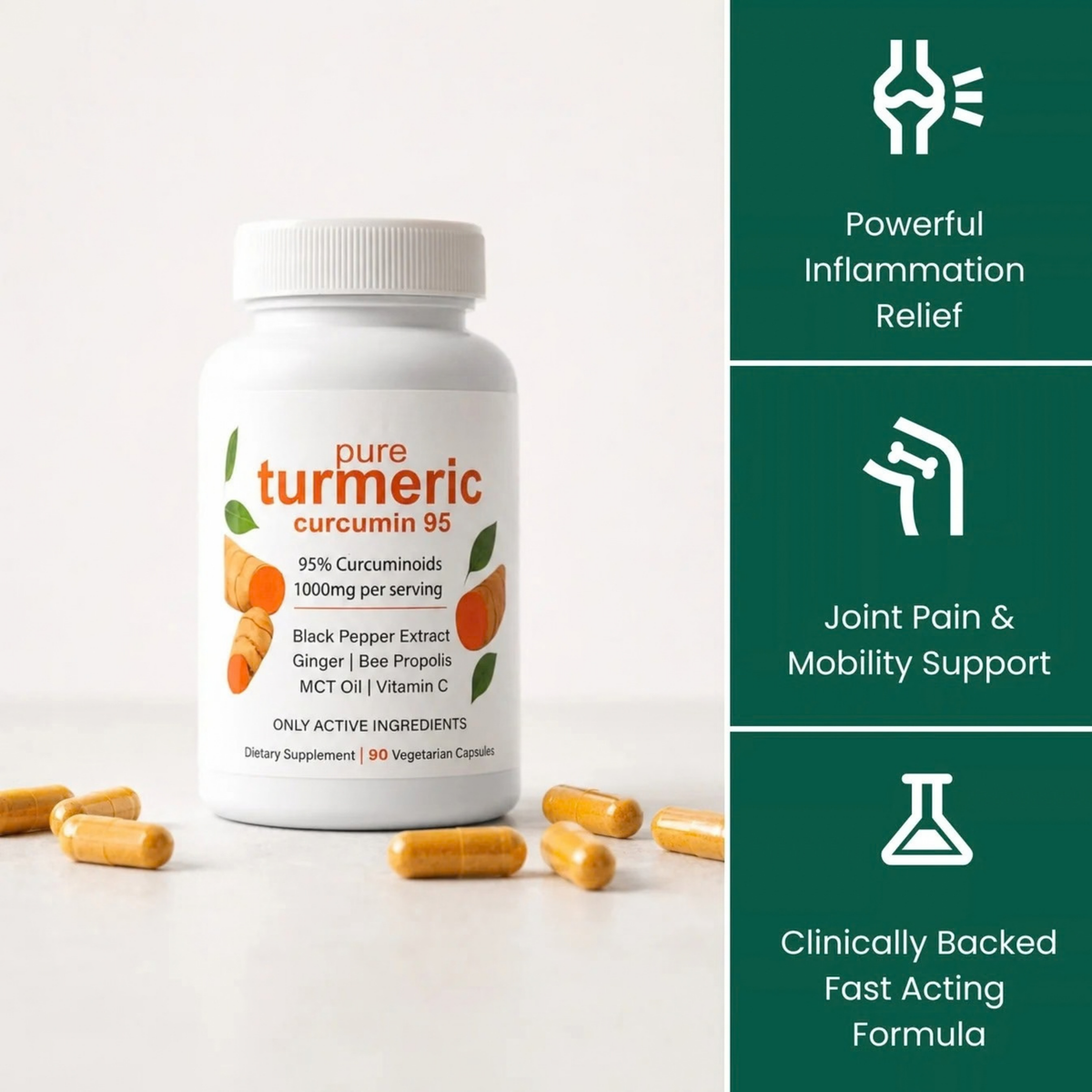Turmeric Curcumin Capsules (1,000mg)