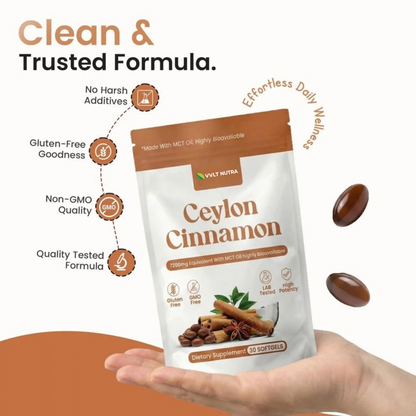 Ceylon Cinnamon 7200mg Equivalent with MCT Oil